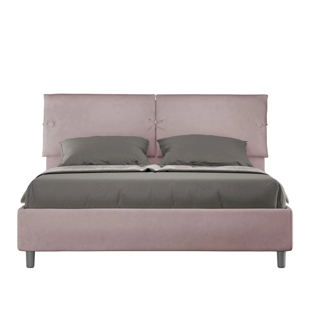 Letto matrimoniale senza rete imbottito 160x190 microfibra glicine Sleeper