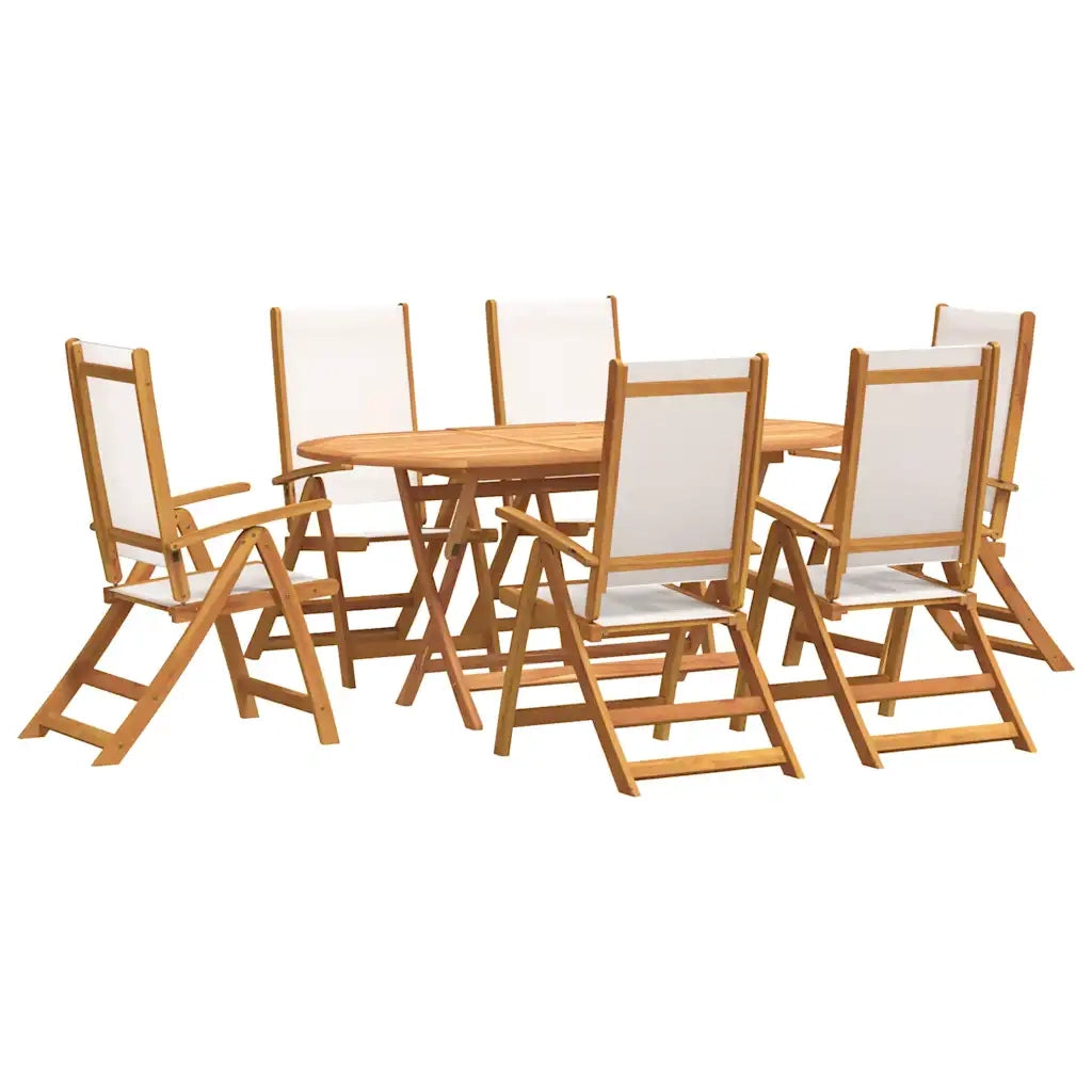 Set Pranzo da Giardino 7pz Legno Massello di Acacia e Textilene 3279284