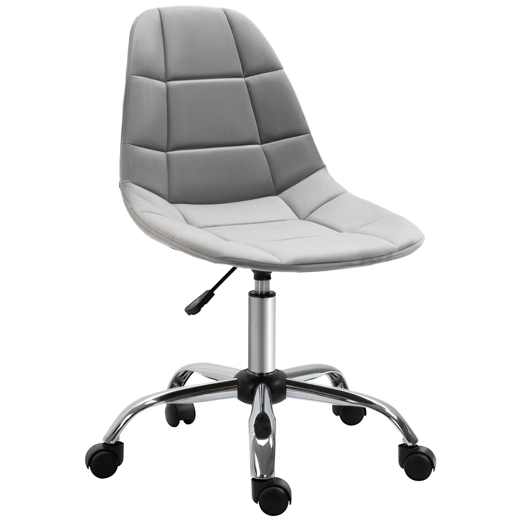 Sedia Girevole , Design Ergonomico e Regolabile Senza Braccioli, Grigio, 59x59x81-91cm