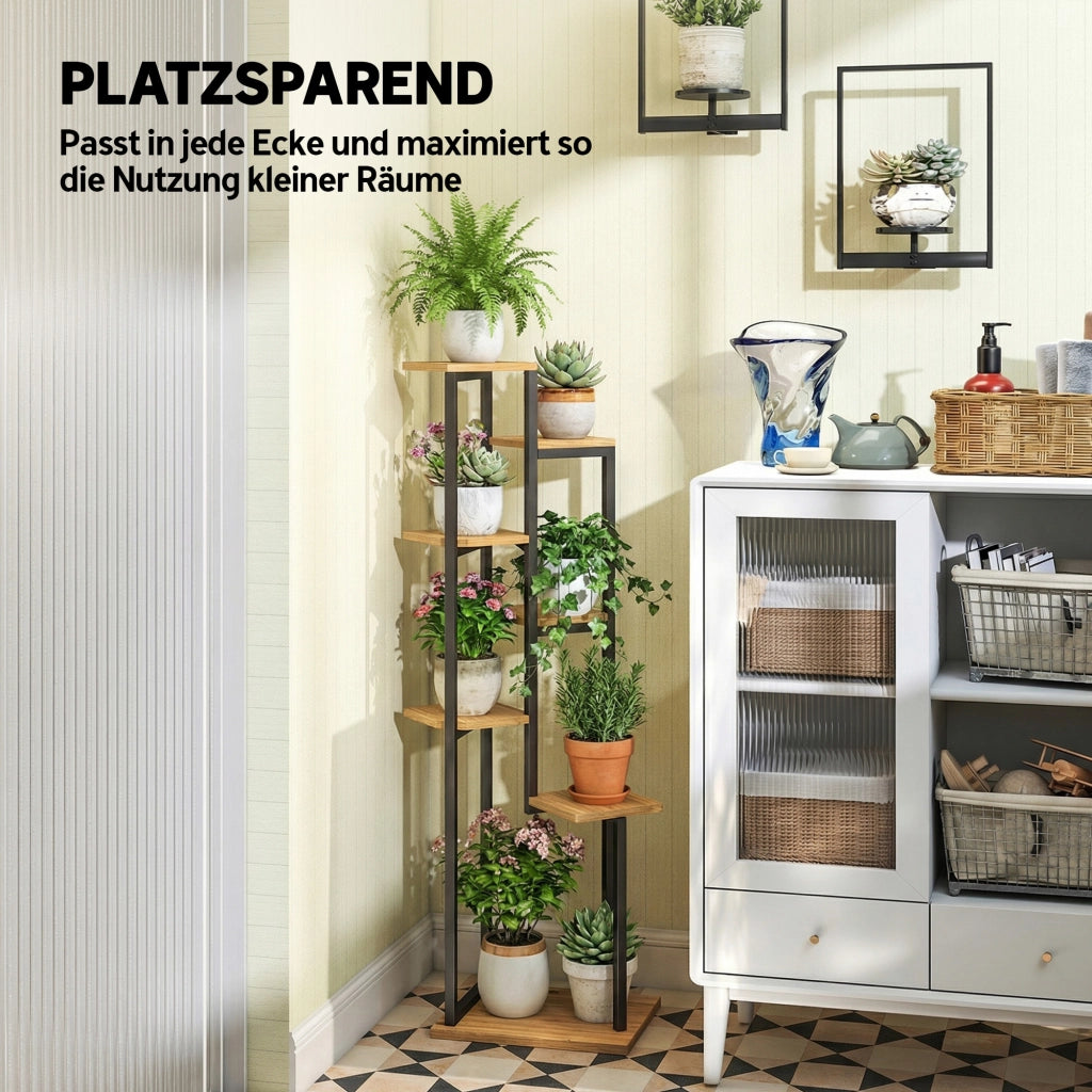 Portapiante a 7 livelli ¨C zephmum ¨C 130 cm in legno chiaro