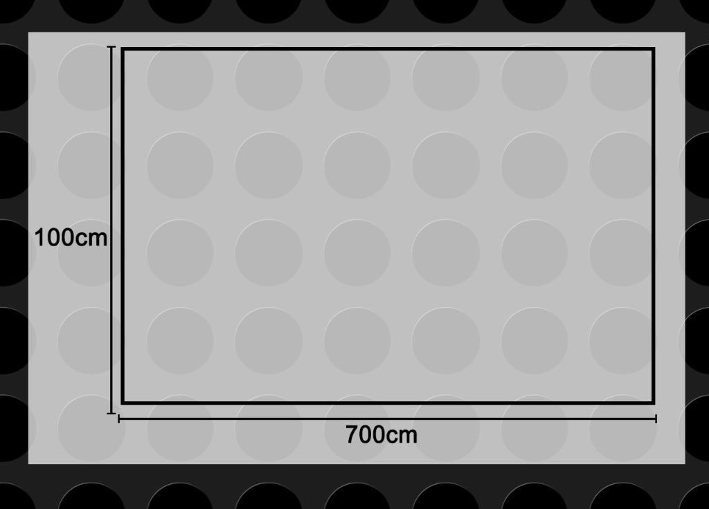 Tappeto Rivestimento Pavimento Gommato PVC Con Bolle Colore Nero Bollato - 100x700 - Floor Nero