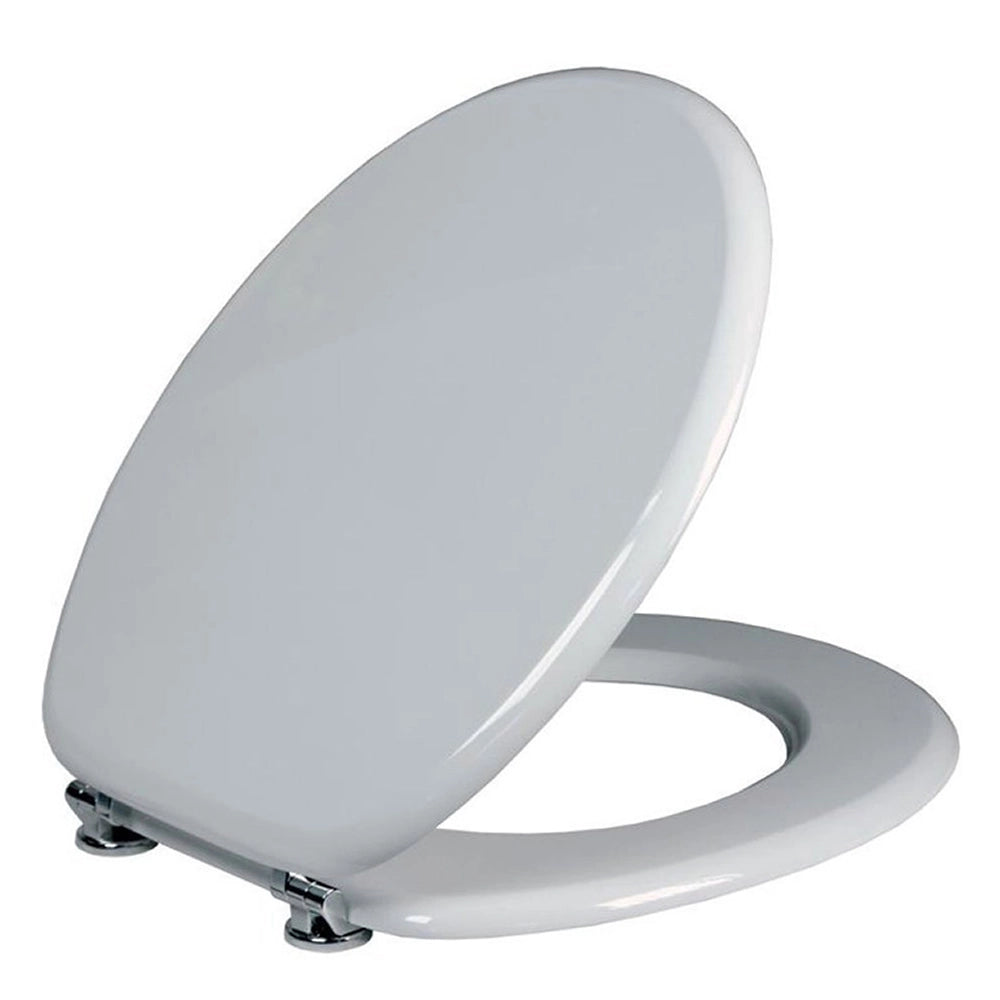 Pascia' sedile tavoletta wc in mdf bianco con anello chiuso e coperchio