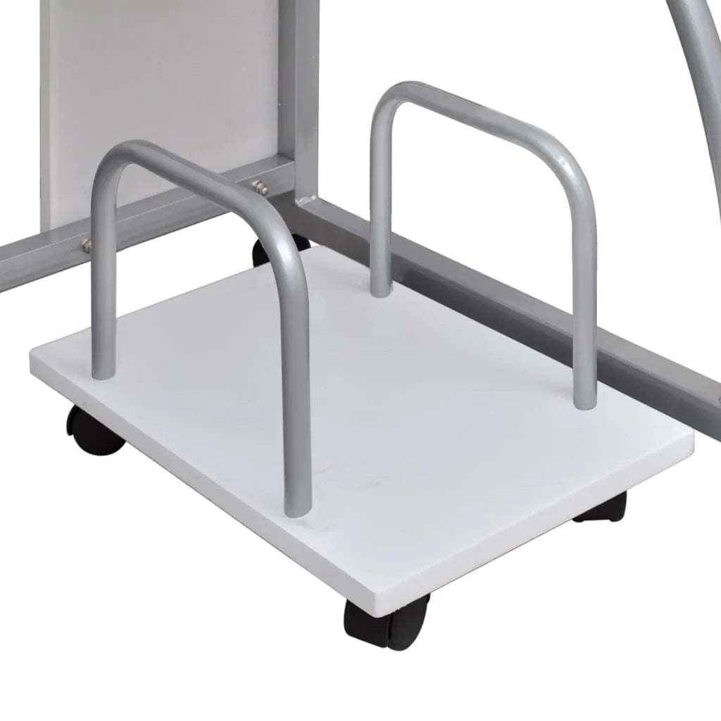Scrivania per computer postazione di lavoro mobile per computer scrivania per studio 110 x 52 x 88,5 cm legno ingegnerizzato bianco 02_0023710
