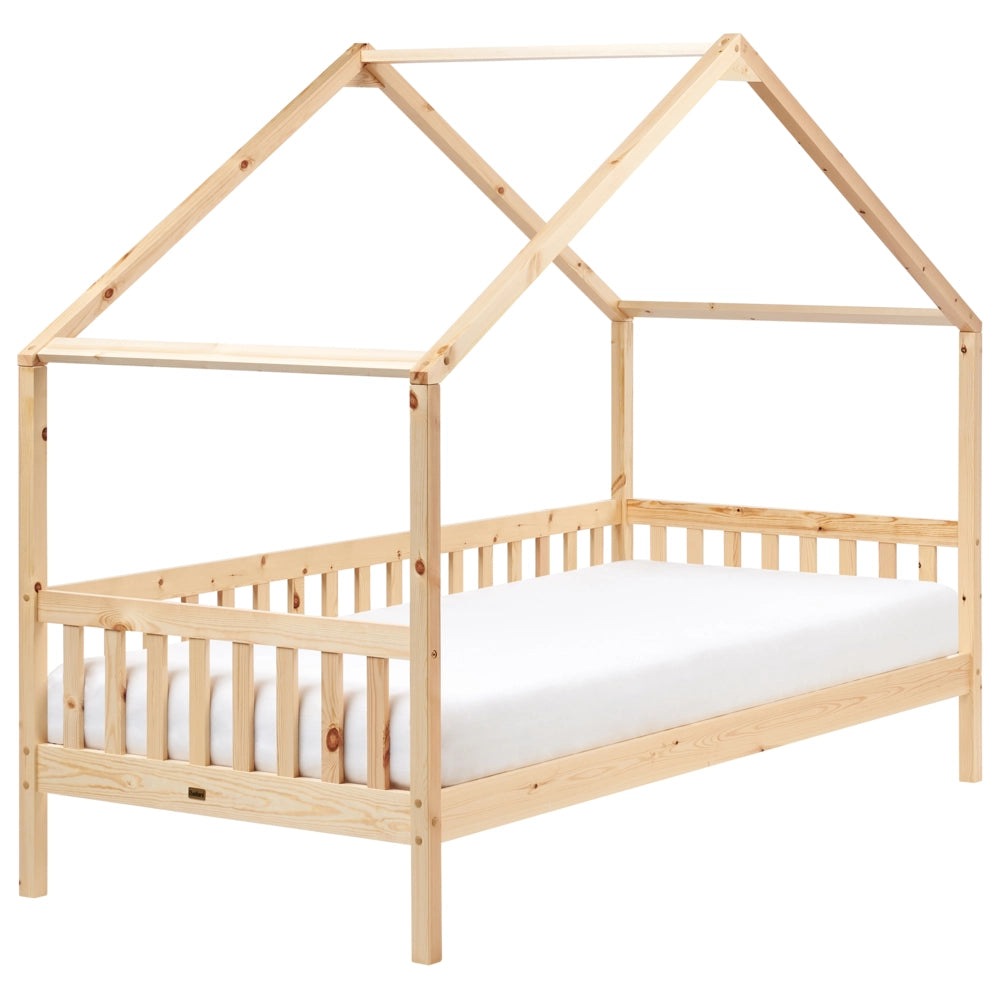 Letto a forma di casa per bambini Legno di pino chiaro UE Struttura letto singolo con doghe