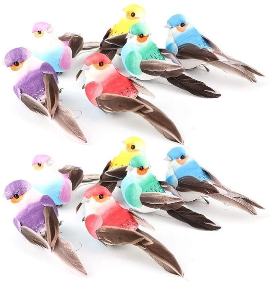 Decorazioni per la Cura dell'Albero - 12 Pezzi - Materiale Schiuma di Alta Qualità - Decorazioni per Uccelli - Decorazione per Giardino - Ambientalmente Piatto - Colori Vivaci