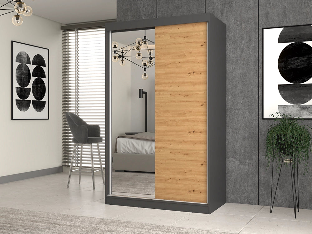 Armadio IGA 120 A/B antracite artisan guardaroba