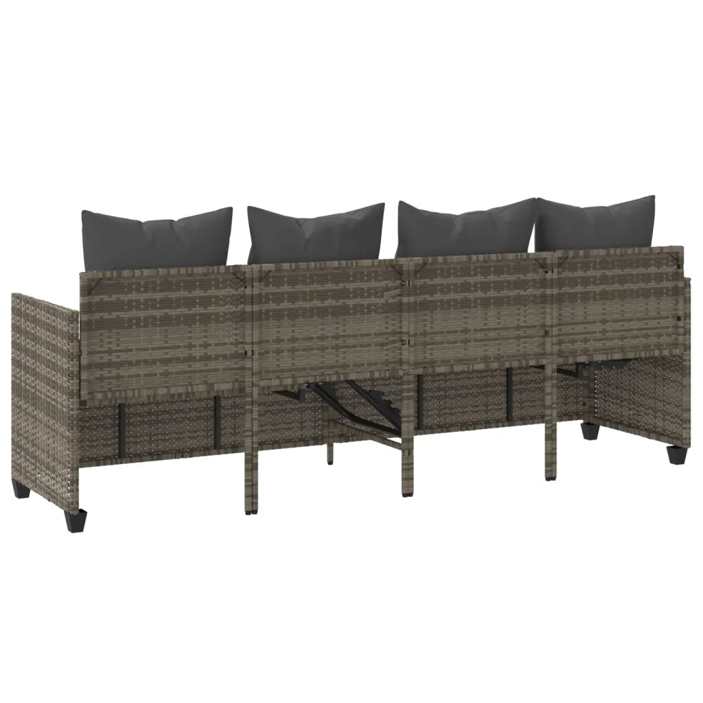 Lettino Prendisole | Sdraio da giardino | Lettino da sole con Cuscini Grigio?in Polyrattan