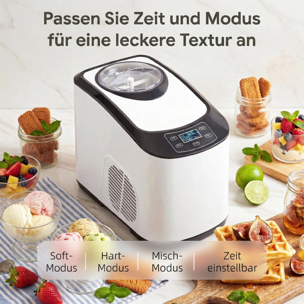 Gelatiera 1.5L Compressore Interno Bianca - zephmum - Bianca 1.5L