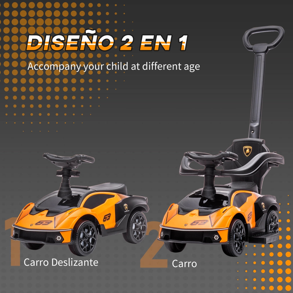 Coche Correpasillos Lamborghini Essenza SCV12 ¨C zephmum ¨C Bambini 12-36 Mesi, Neri e Arancione