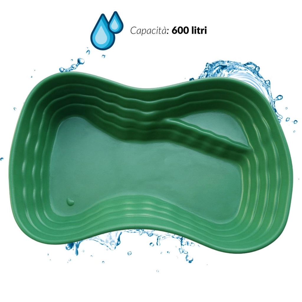Laghetto da giardino bolsena verde con pompa crystal uvc 9 watt
