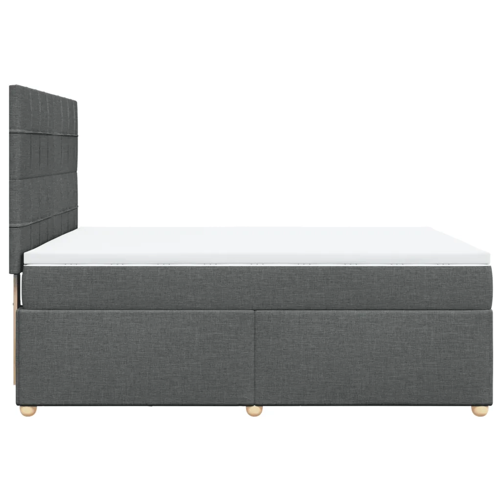 vidaXL Giroletto a Molle con Materasso Grigio Scuro 160x200 cm Tessuto