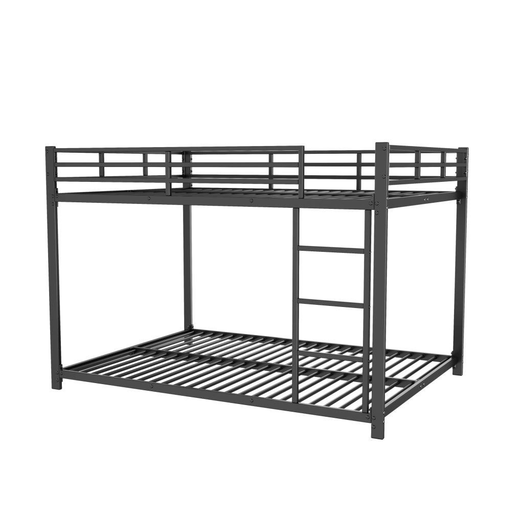 Letto a castello per bambini 140x200 cm in metallo nero con reti a doghe