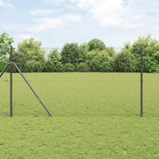 Recinto in Filo Saldato con 13 Pali Grigio 1x50 m Acciaio