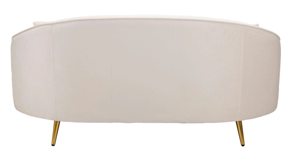 Divanetto 2 Posti Oslo con Cuscini 148x68x84 cm in Poliestere Crema/Oro