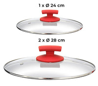 Batteria di Pentole 7 Pezzi in Alluminio Pressofuso Antiaderente Olympia Love Big