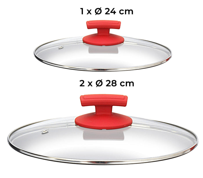 Batteria di Pentole 7 Pezzi in Alluminio Pressofuso Antiaderente Olympia Love Big