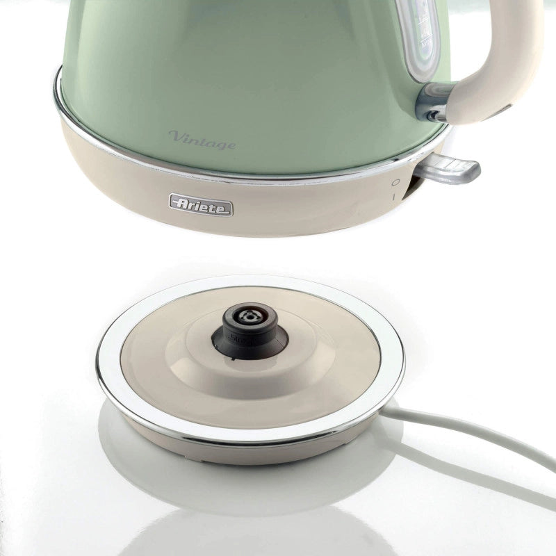 Bollitore Elettrico 1,7L - Design Vintage, Autospegnimento, Acciaio Inox - Verde