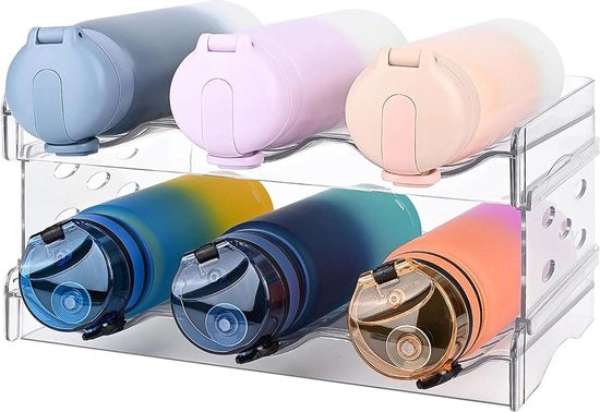 Scaffale per vino da 6 bottiglie - Contenitore per bottiglie - Plastica - Contenitore per acqua