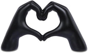 Decorazione di muro a forma di dita d'amore in stile moderno, scultura d'arte moderna, decorazione personalizzata per ufficio e matrimonio creativo (nero, L)