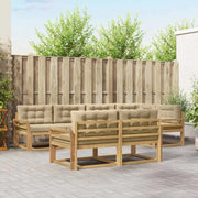 Set di divani da esterno 6 pcs Bianco e Beige Poliestere