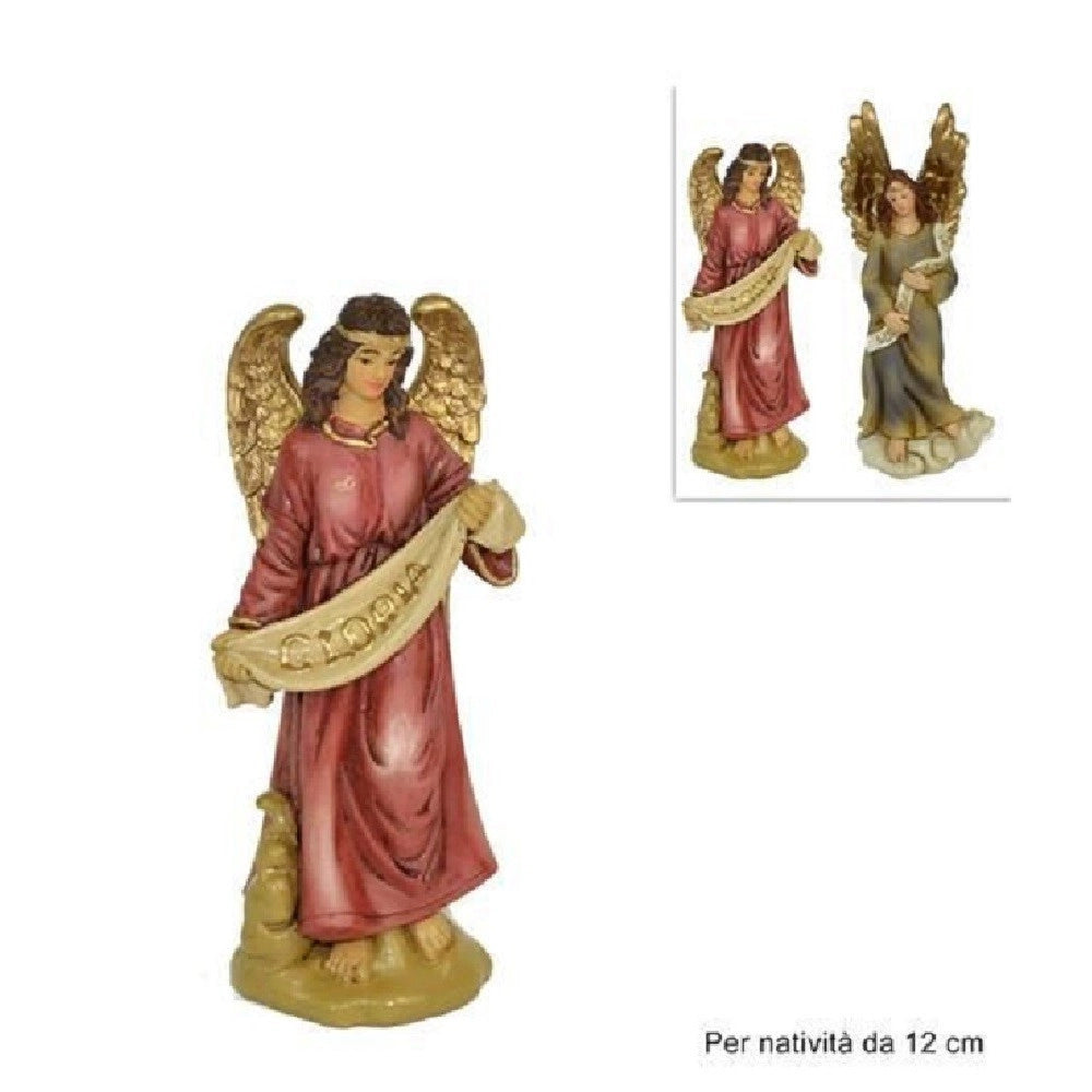 Trade Shop - Statuina Angelo 12 Cm Per Presepe In Resina Decoro Natale Natalizio Nativita' -