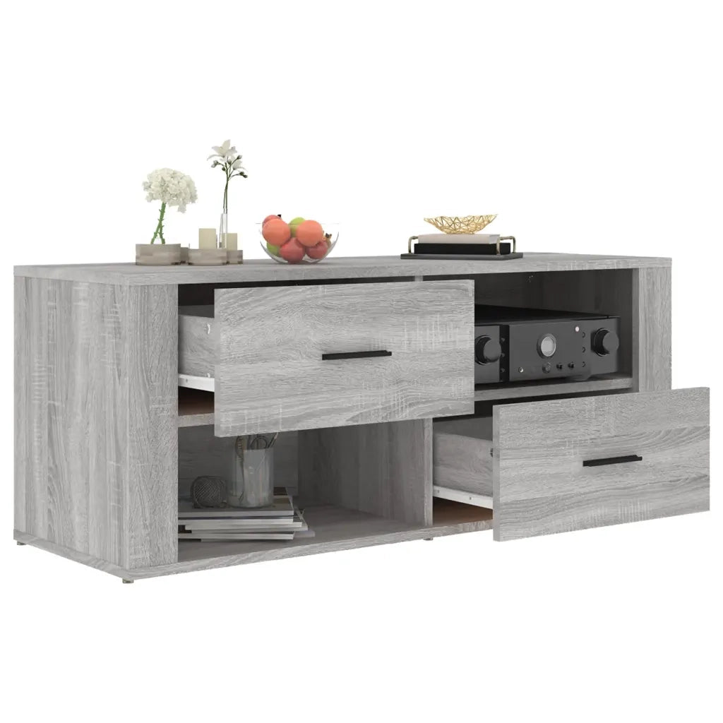 Mobile TV-Credenza TV-Console TV Grigio Sonoma 100x35x40 cm in Legno Multistrato 719842