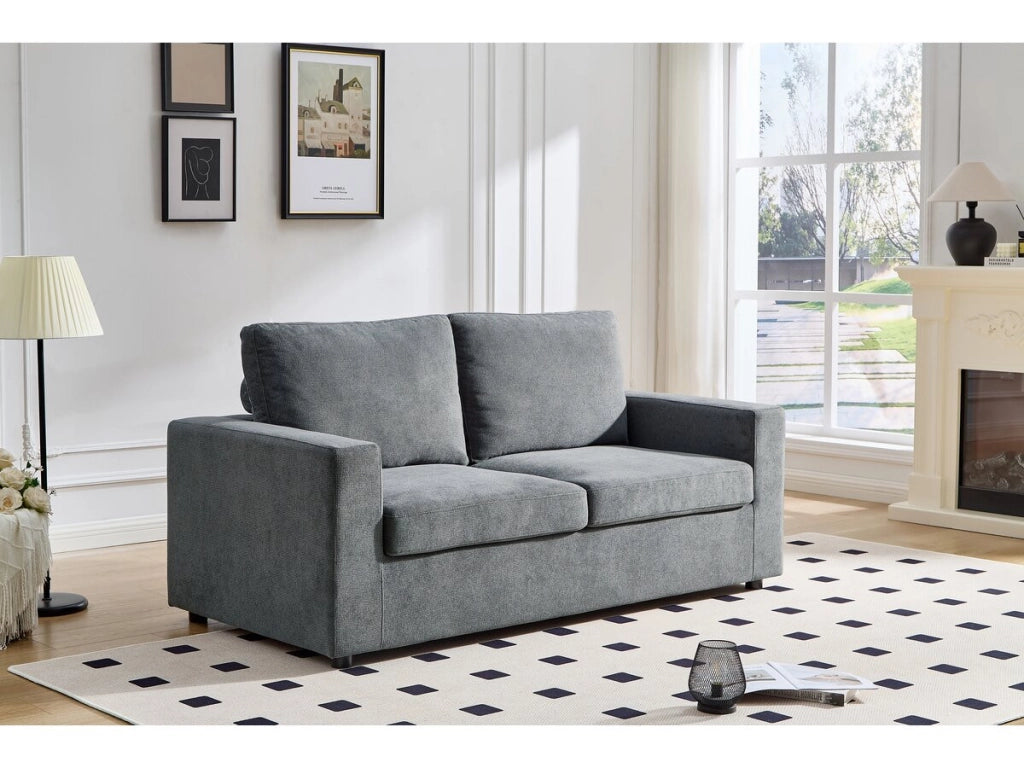 Divano letto "Elena" Express in tessuto - 3 posti - 140 cm - Grigio