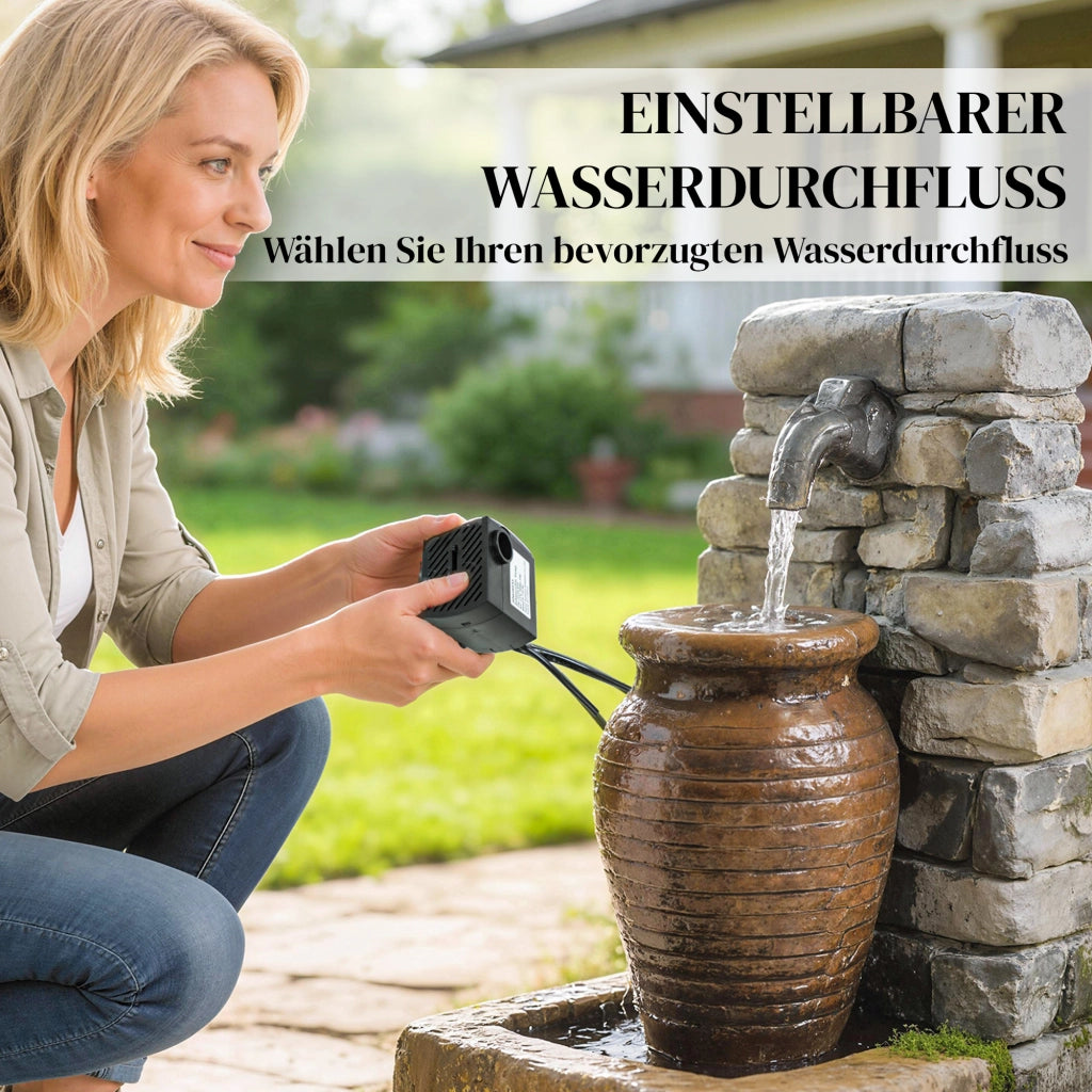 Fontana da Giardino con Flusso Regolabile e Parete Rocciosa Rustica ¨C Zephmum ¨C Design a Brocca