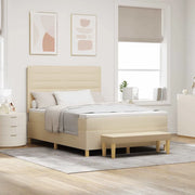 Letto a molle con testiera Crema 190 x 140 cm Tessuto 3344224