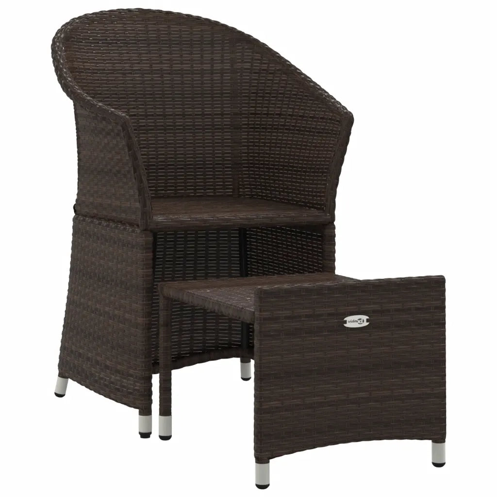 Set Divani da Giardino 2 pz con Cuscini in Polyrattan Marrone 319683