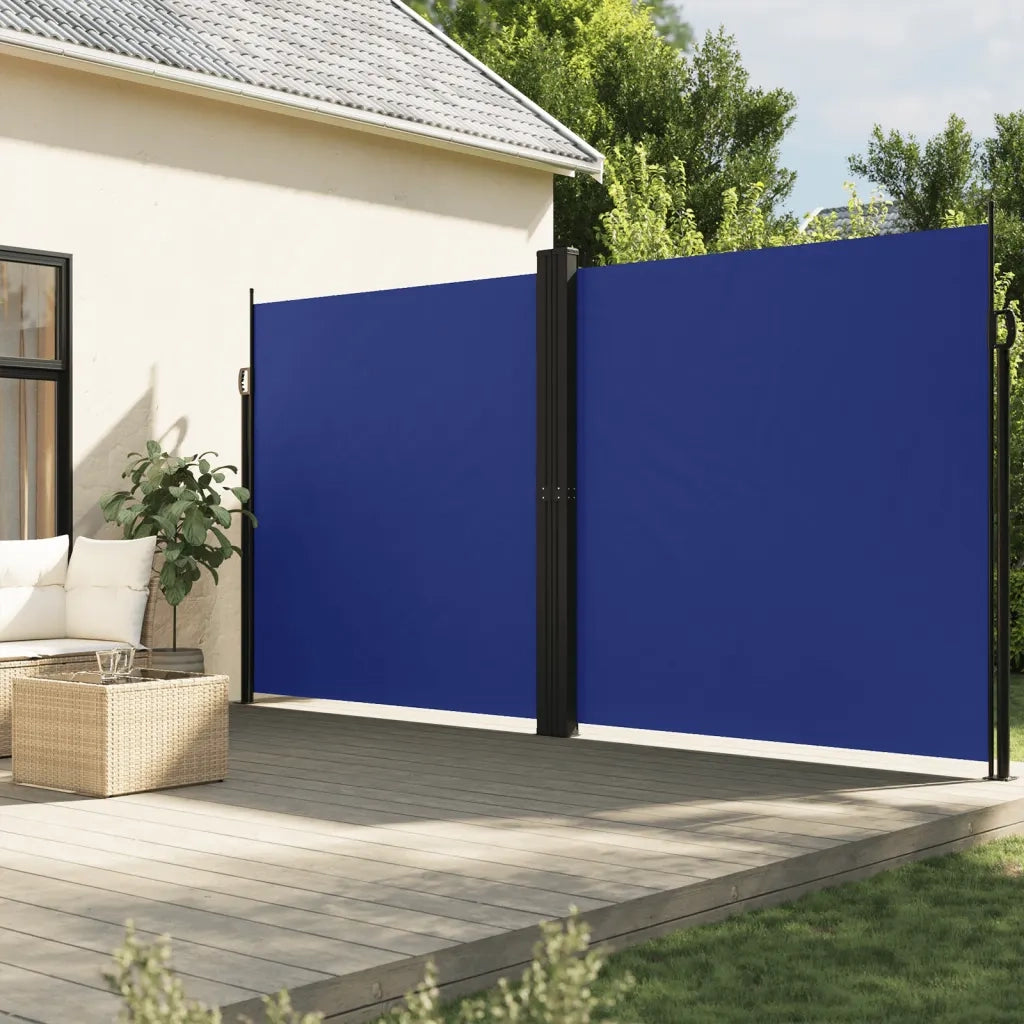 Tenda da Sole | Tenda parasole Laterale Retrattile Blu 220x1000 cm