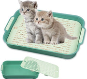 Toilet per coniglio, grande cassetta per gatti, toilet per coniglio, addestratore per piccoli animali, cassetta per piccoli animali, conigli e cavi (verde, grande)