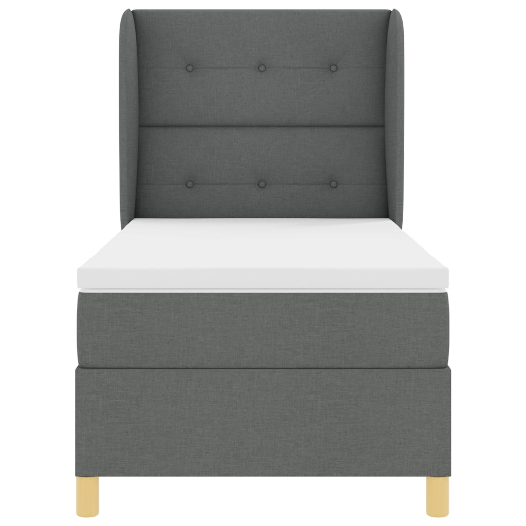 Materasso Box Spring Grigio Scuro 80x200 cm Tessuto