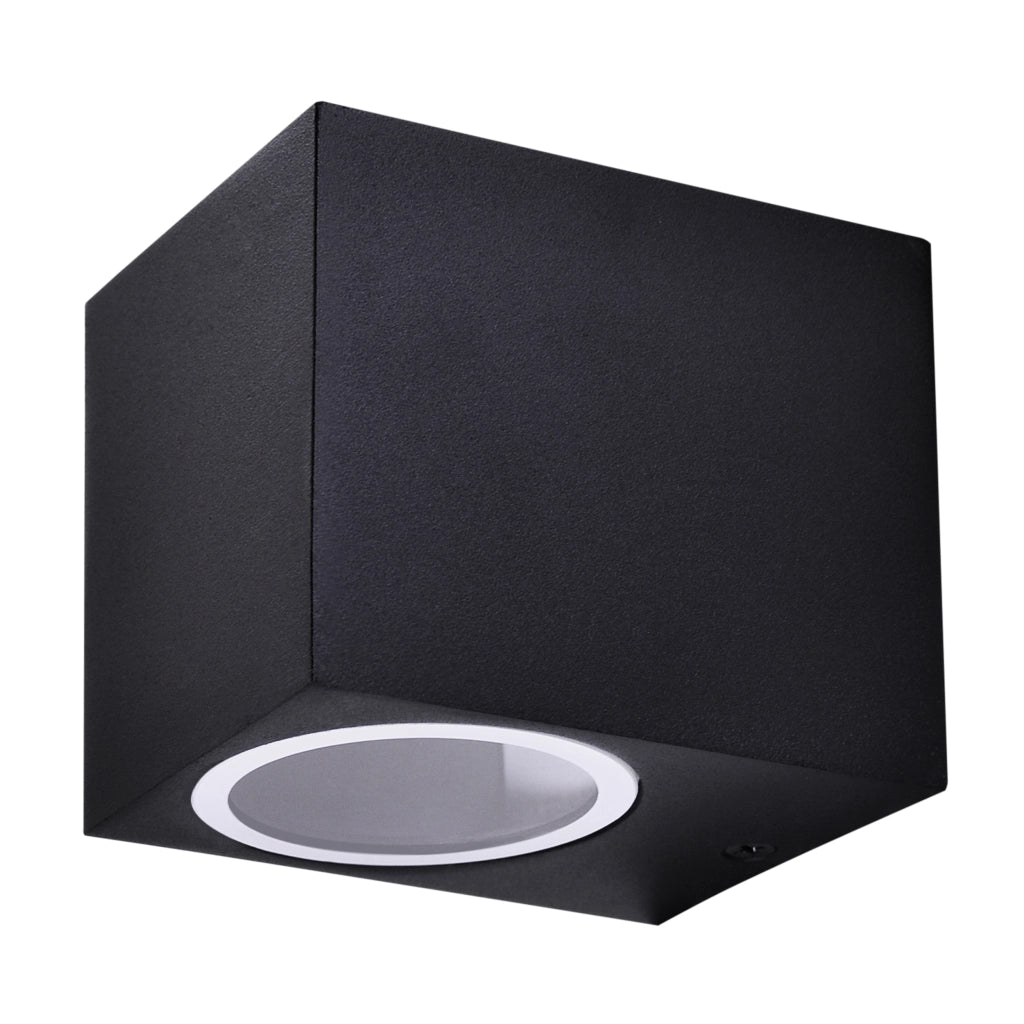 Applique esterna Polux Boston nera GU10 quadrata IP44