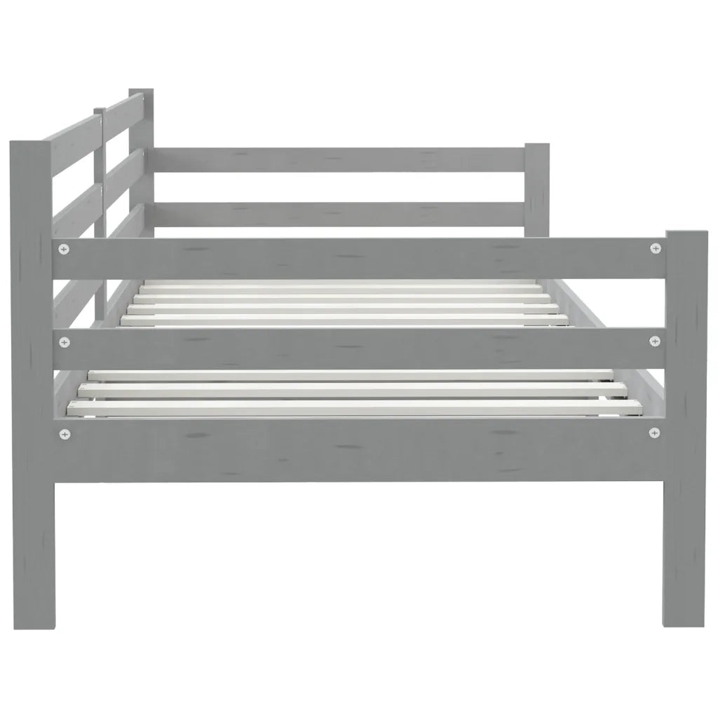 Letto singolo | Letto per adulti | Dormeuse Grigia in Legno Massello di Pino 90x200 cm