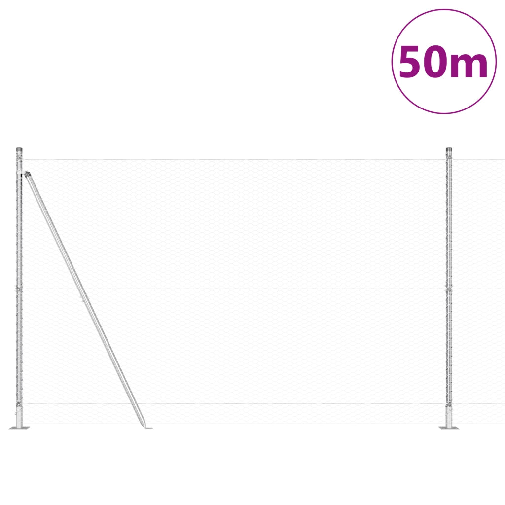 Recinzione Esagonale  1.5x50 m Acciaio Zincato