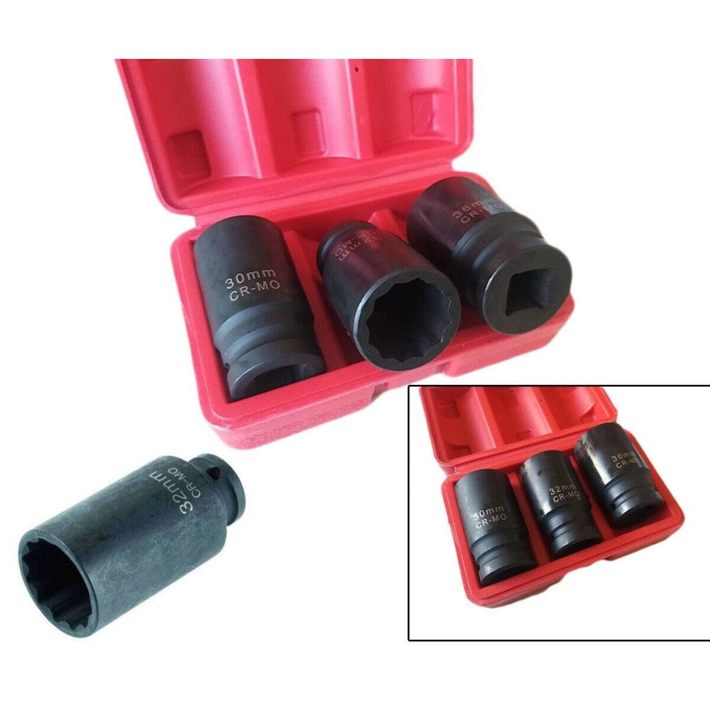 Trade Shop - Bussole Boccole Per Pistola Avvitatore Pneumatico Set 3 Pz 3/4" Da 30 A 36mm -
