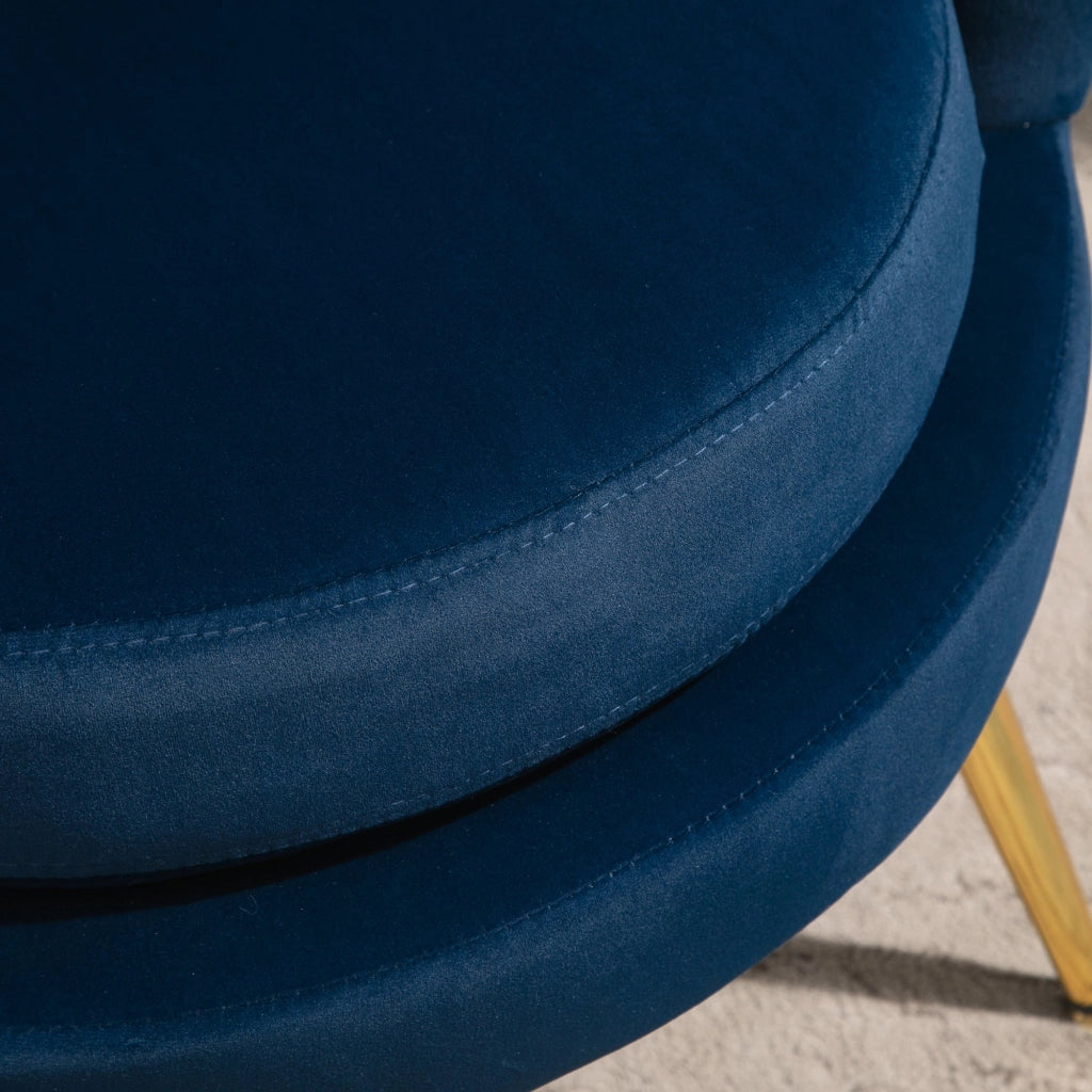 EasyComfort Poltrona a Conchiglia, Poltroncina Vintage, Poltroncina da Camera e Salotto, Design Elegante, con Schienale Alto, 76x67x74cm, Blu
