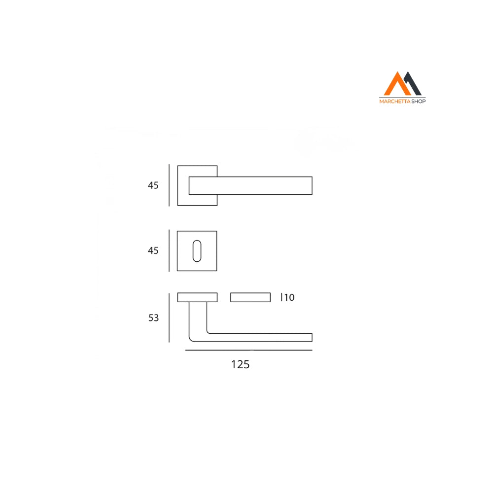 SQUARE Q8 RBQ45 RAL9005OP CON MOLLA AMBIDESTRA