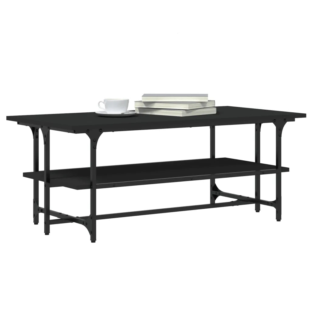 Tavolino Salotto Nero 100x50x40cm Legno Multistrato 835319