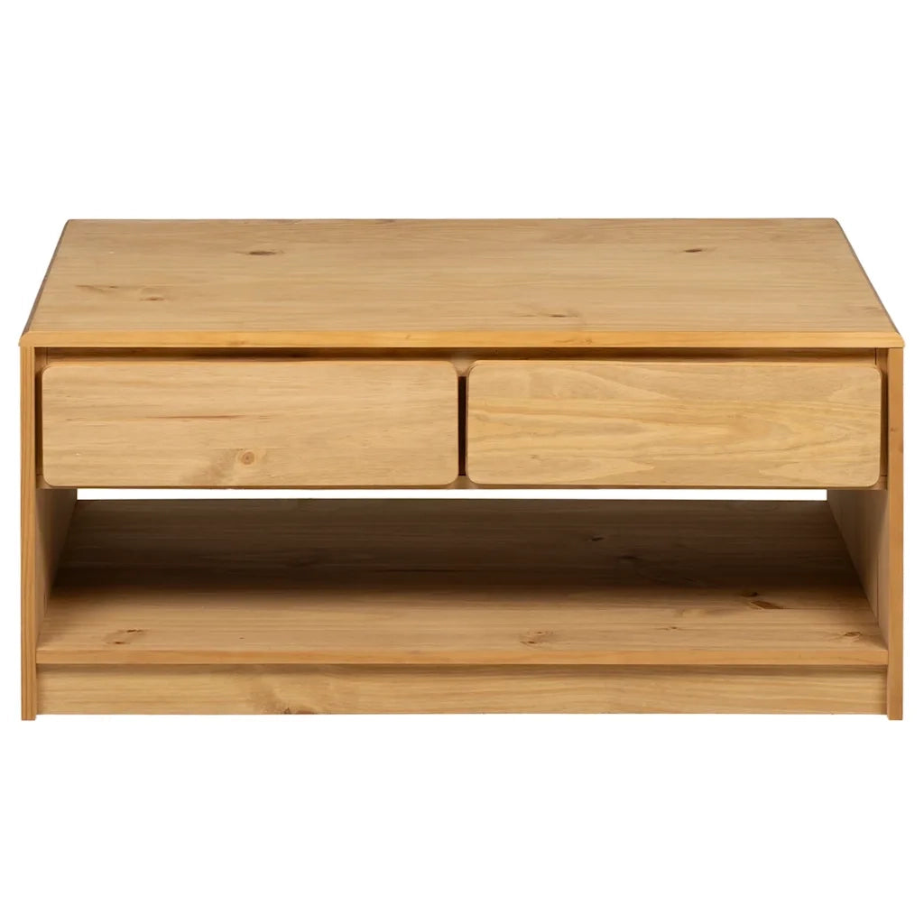 Tavolino Salotto SAUDA Rovere 99x55x45 cm Legno Massello Pino
