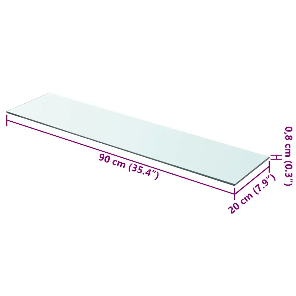 Mensola | Ripiano | Scaffale in Vetro Trasparente 90x20 cm