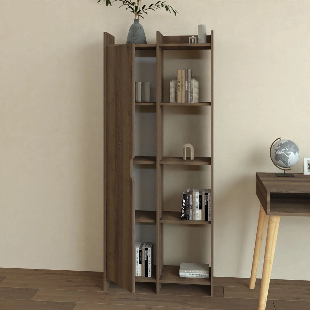 Libreria in legno "Offerta" 70 x 30 x 180 cm - Noce antico