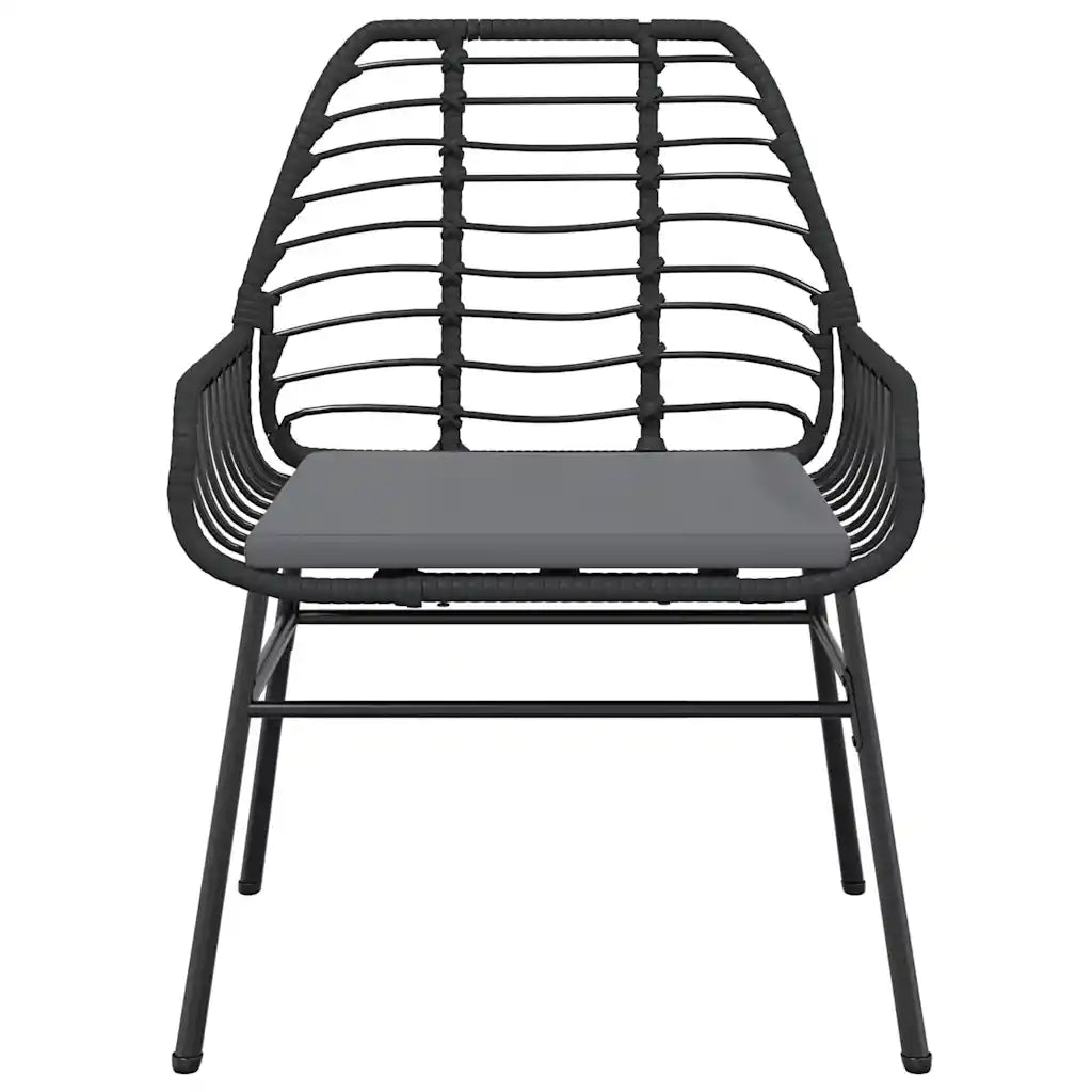 Set da Pranzo da Giardino con Cuscini 5 pz Polyrattan Vetro