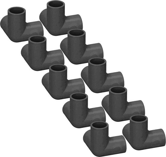 Fitting a 3-voudige per PVC per tubi con connettore T in plastica angolo ellittico - 25 mm - alta resistenza all'urto - per tubazioni acqua per mobili per tende.