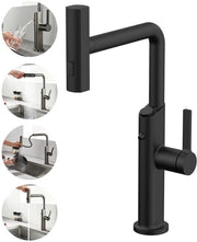 Kraan da cucina a 3 vie con spruzzatore da bagno estensibile, rubinetto da acqua potabile con getto a 360° rotante, da cucina a 3 in 1 con manigliona unica, da cucina da miscelazione e da lavaggio con 3 tipi di getto (nero)