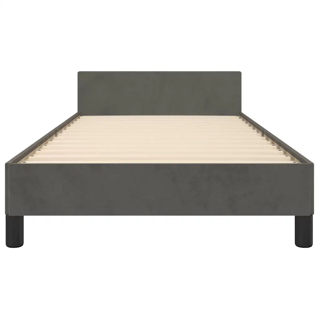 Giroletto senza Materasso Grigio Scuro 90x190 cm Velluto