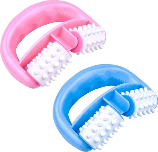 Due pezzi - Rullo di massaggio corporeo - Rullo del collo - Massaggio del pavimento - Per la rilassamento e l'anticellulite - Recupero muscolare - Circolazione del sangue - Costruzione unica a forma di quadrato del rullo - Per uomini e donne