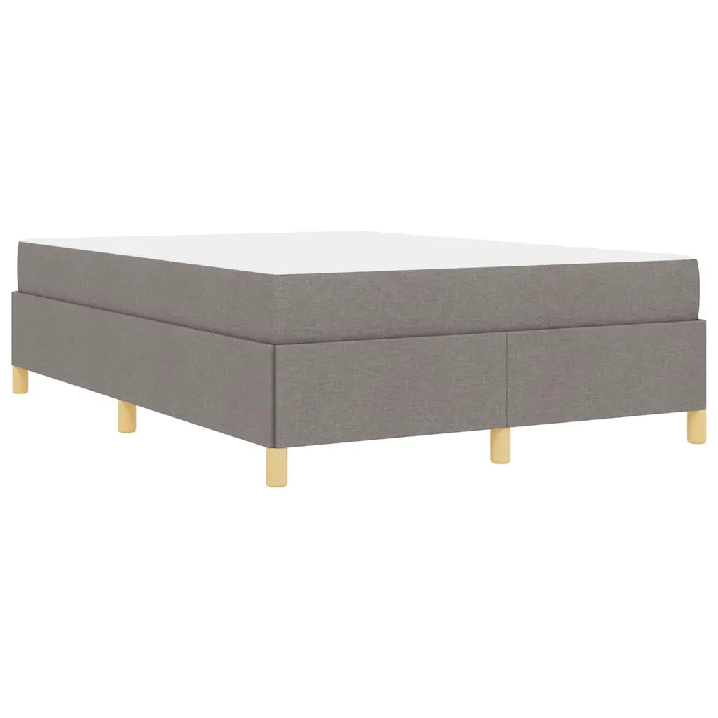 vidaXL Letto a molle con materasso Taupe e bianco 160 x 200 cm Tessuto