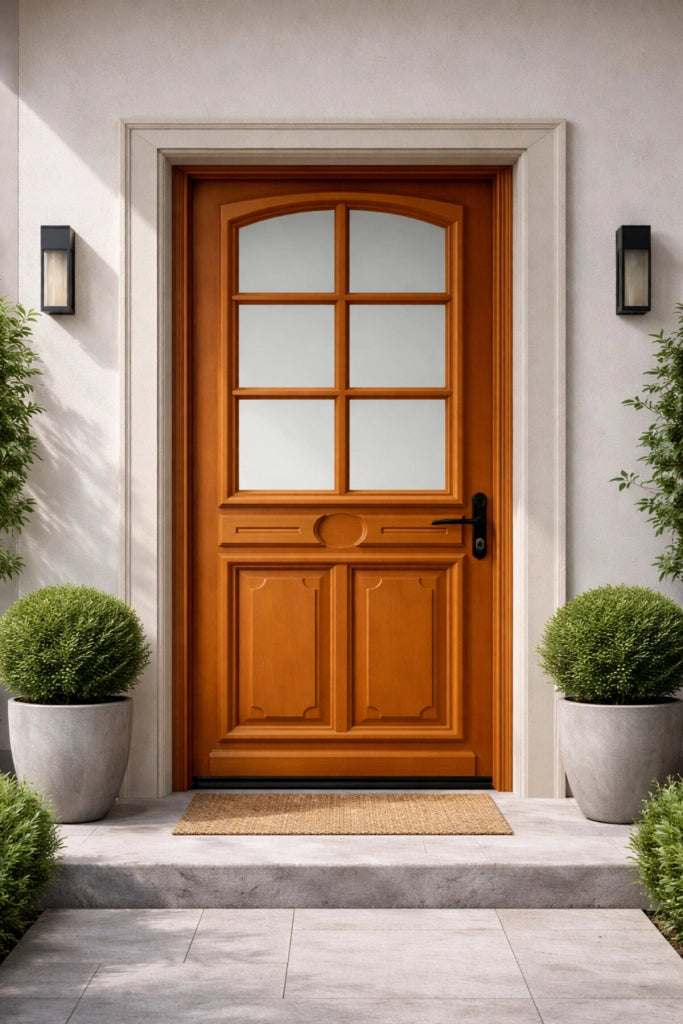 Porta d'ingresso in legno smaltato, Navy, H.215xl.80 p.sinistra + Maniglia E Botte (rif 010403RFP)Dimensioni tabella senza maniglia